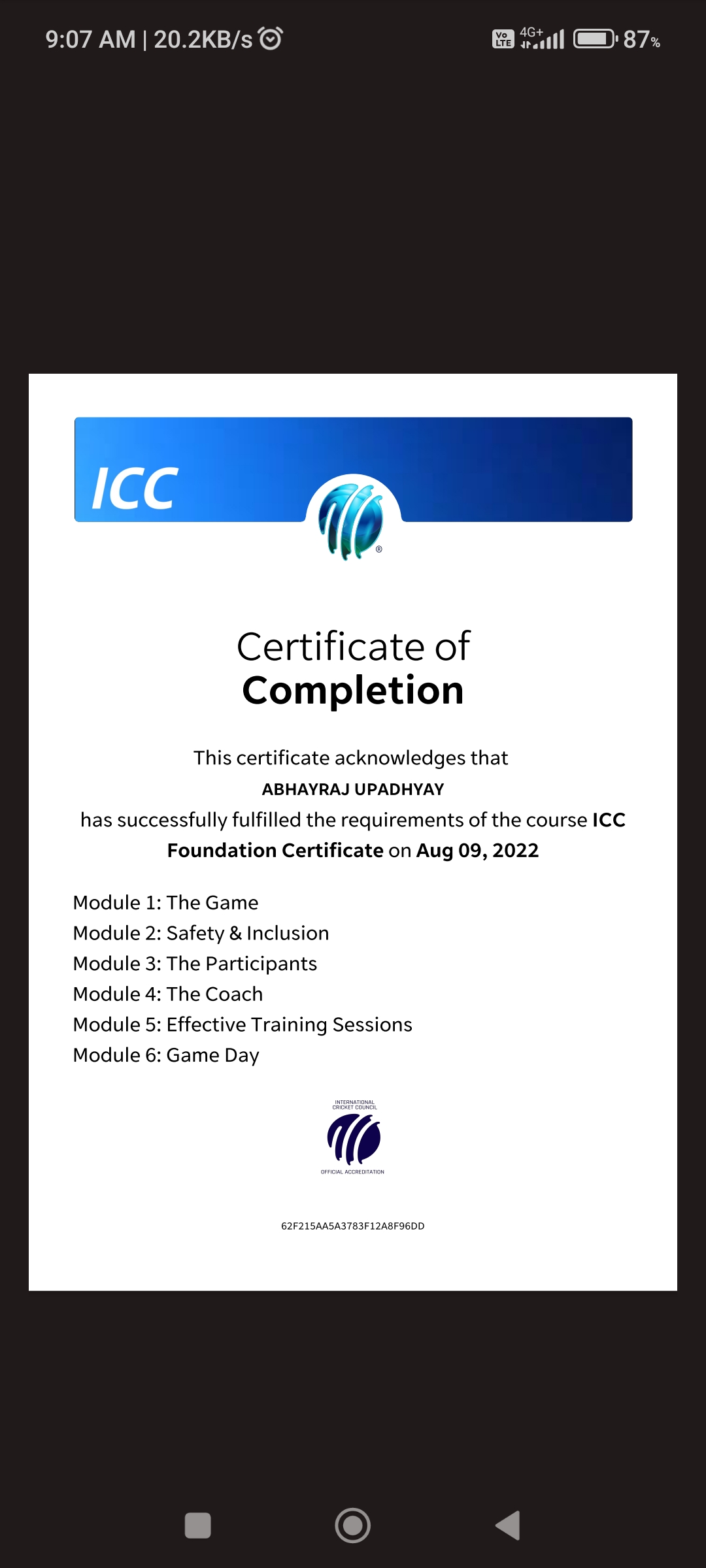 certificate - Icc foundation course 