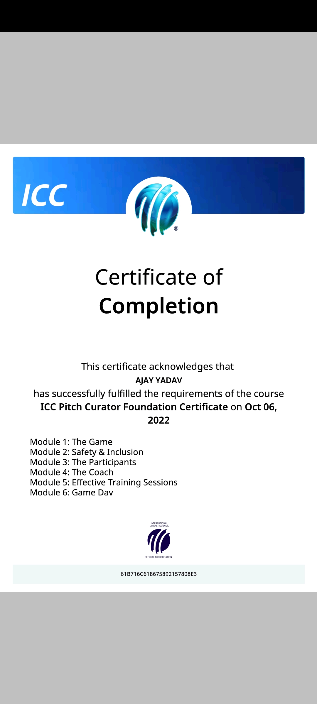 certificate - Icc foundation course 